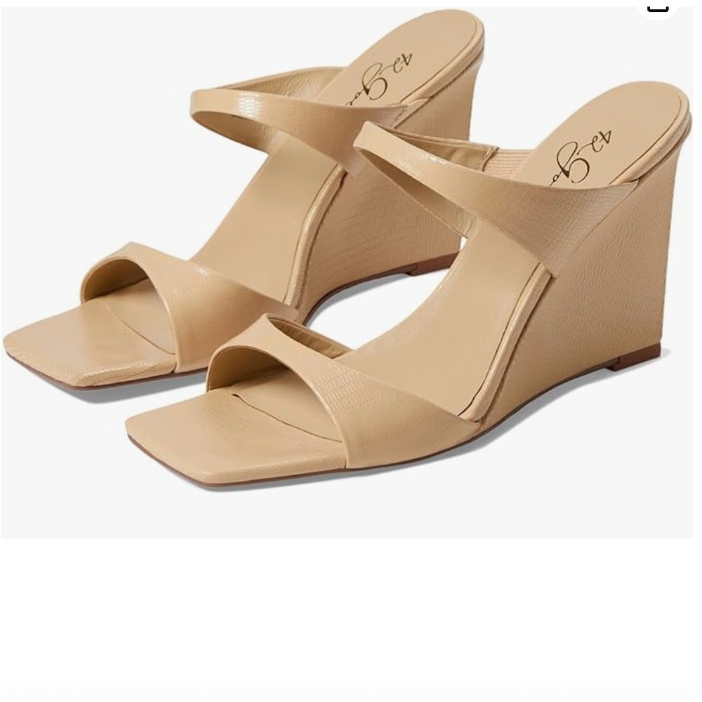 42 Gold Size 8 Omira Dress Wedge Sandals Brand Women's Strappy Slip On
